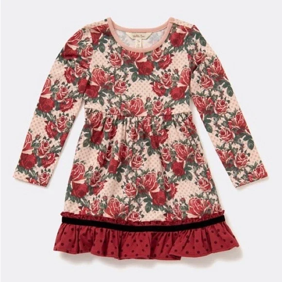 NWT Matilda Jane Kensley Girls Floral Print Dress ~ - Picture 4 of 9